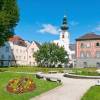 Public Garden called „Burggarten“ located in heart of the city Wels - Austria